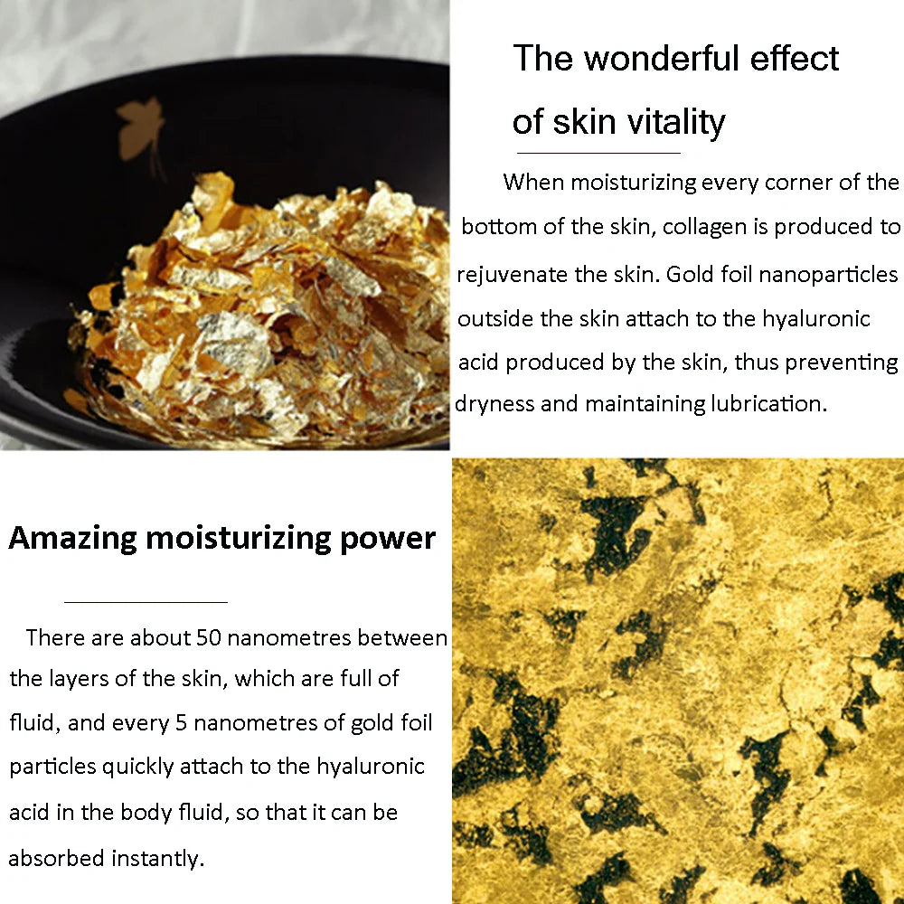 24K Gold Hyaluronic Acid Nicotinamide Face Essence Replenishment Moisturize Shrink Pore Brighten Skin Care Firming Facial serum