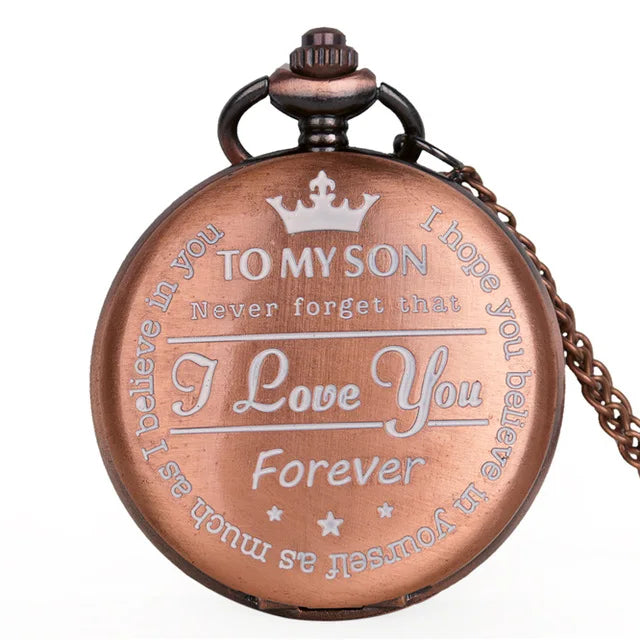 Best Gift Quartz Pocket Watch Chain To My Son Necklace Fob Watches Men Children's Day Kids Boy Gift Present Reloj De Bolsillo