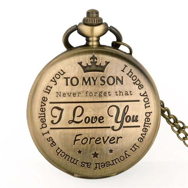 Best Gift Quartz Pocket Watch Chain To My Son Necklace Fob Watches Men Children's Day Kids Boy Gift Present Reloj De Bolsillo