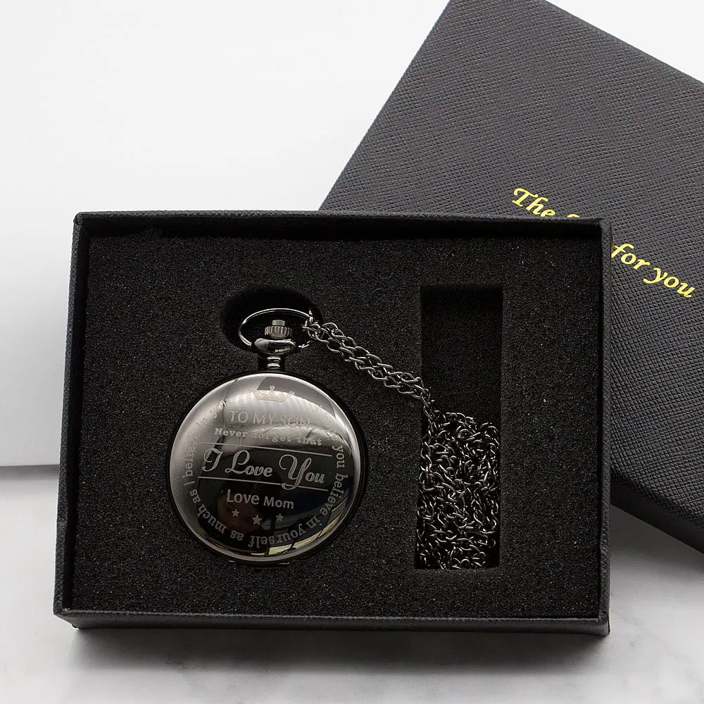 Best Gift Quartz Pocket Watch Chain To My Son Necklace Fob Watches Men Children's Day Kids Boy Gift Present Reloj De Bolsillo