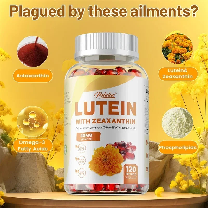 Lutein and Zeaxanthin Capsules, 40mg Per Serving | Essential Eye Vitamins & Vision Health Dietary Supplement