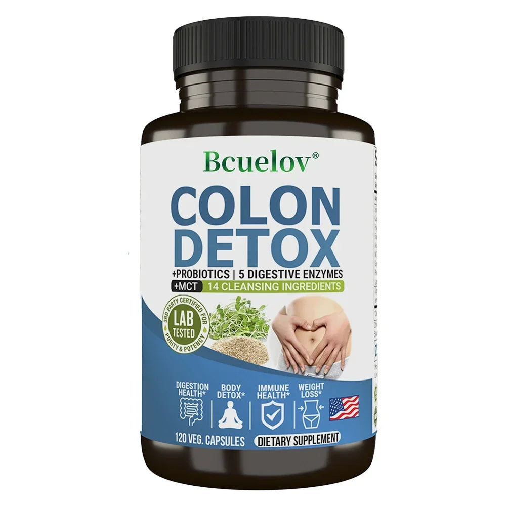 Colon Cleanser Detox Supplement - Bowel Cleansing & Probiotics - Natural Digestion, Constipation & Bowel Relief, Bowel Health