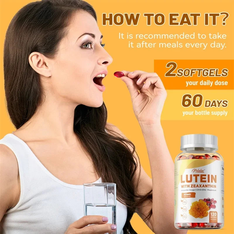 Lutein and Zeaxanthin Capsules, 40mg Per Serving | Essential Eye Vitamins & Vision Health Dietary Supplement