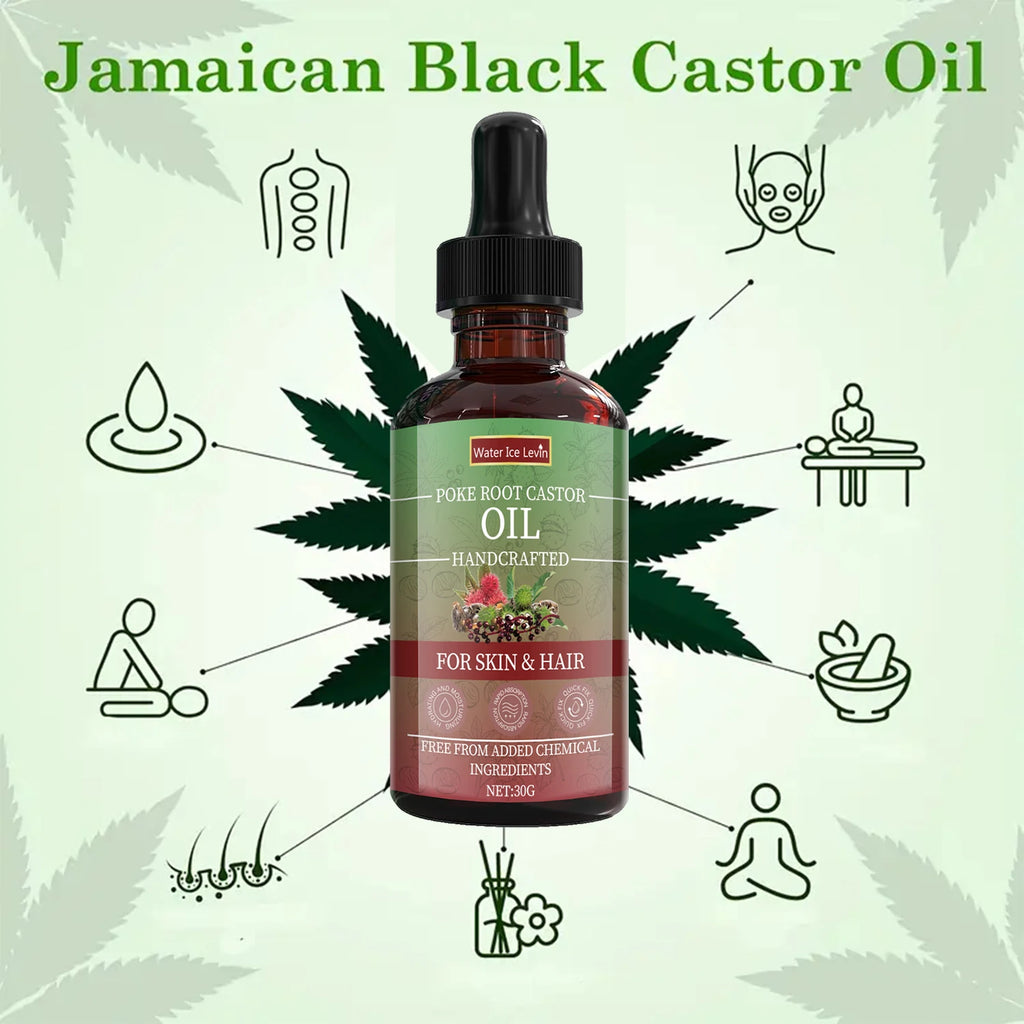Poke Root Castor Oil for Skin & Hair - Natural Handcrafted Blend, Deep Moisture, Winter Nourishment, Chemical-Free Formula