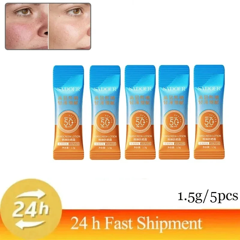 SPF 50+ Sunscreen Lotion Cream Long-Lasting Sun Protection Lightweight Non-Greasy Sun Block Prevent Sunburn Face Body Skin Care