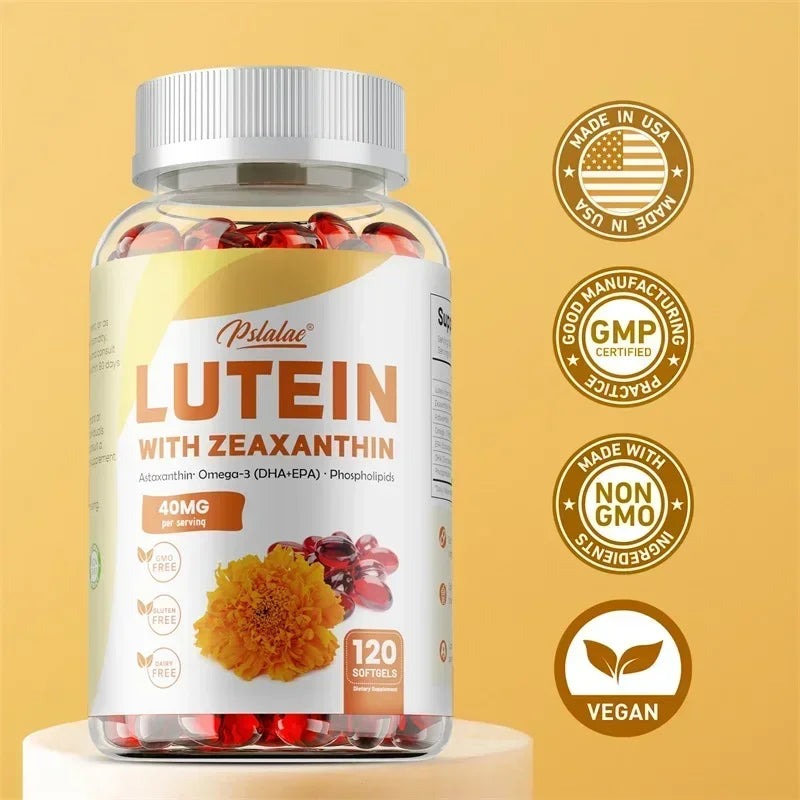 Lutein and Zeaxanthin Capsules, 40mg Per Serving | Essential Eye Vitamins & Vision Health Dietary Supplement