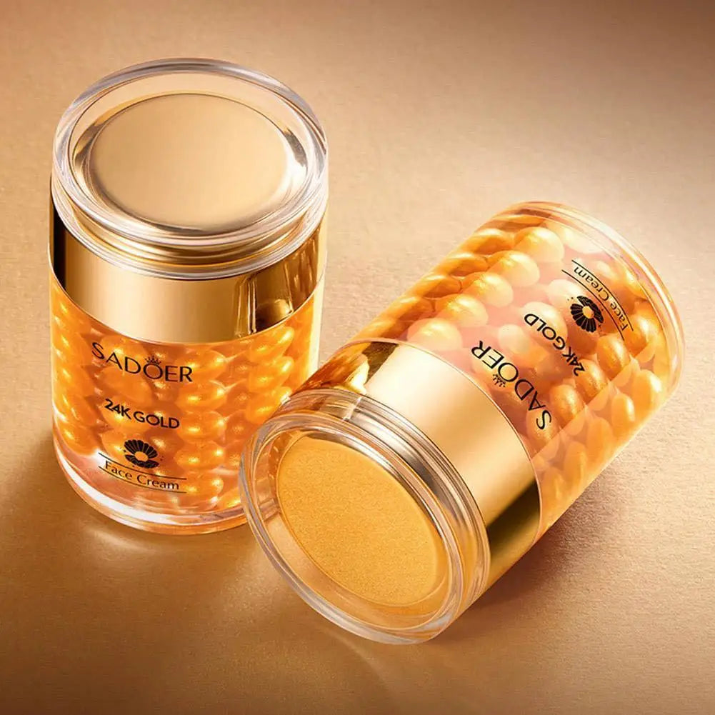 SADOER 24K Gold Collagen Face Cream Pearl Moisturizing Brightening Hydrating Firming Facial Cream Skin Care