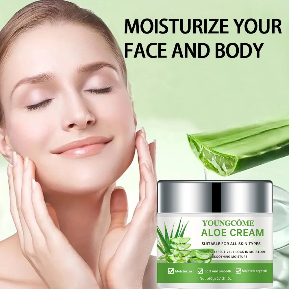 Aloe Vera Deep moisturizing cream, effectively locks in moisture and sooth skin, suitable for all skin types, men and women
