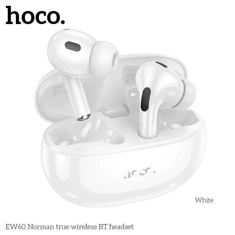 HOCO EW60 TWS Bluetooth Wireless Headphones - Waterproof Touch Control Earbuds with HD Mic for Smartphones