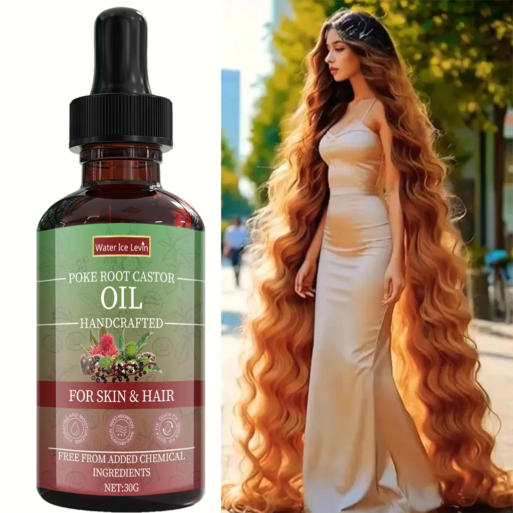 Poke Root Castor Oil for Skin & Hair - Natural Handcrafted Blend, Deep Moisture, Winter Nourishment, Chemical-Free Formula