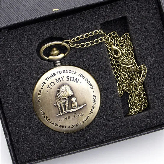 Best Gift Quartz Pocket Watch Chain To My Son Necklace Fob Watches Men Children's Day Kids Boy Gift Present Reloj De Bolsillo