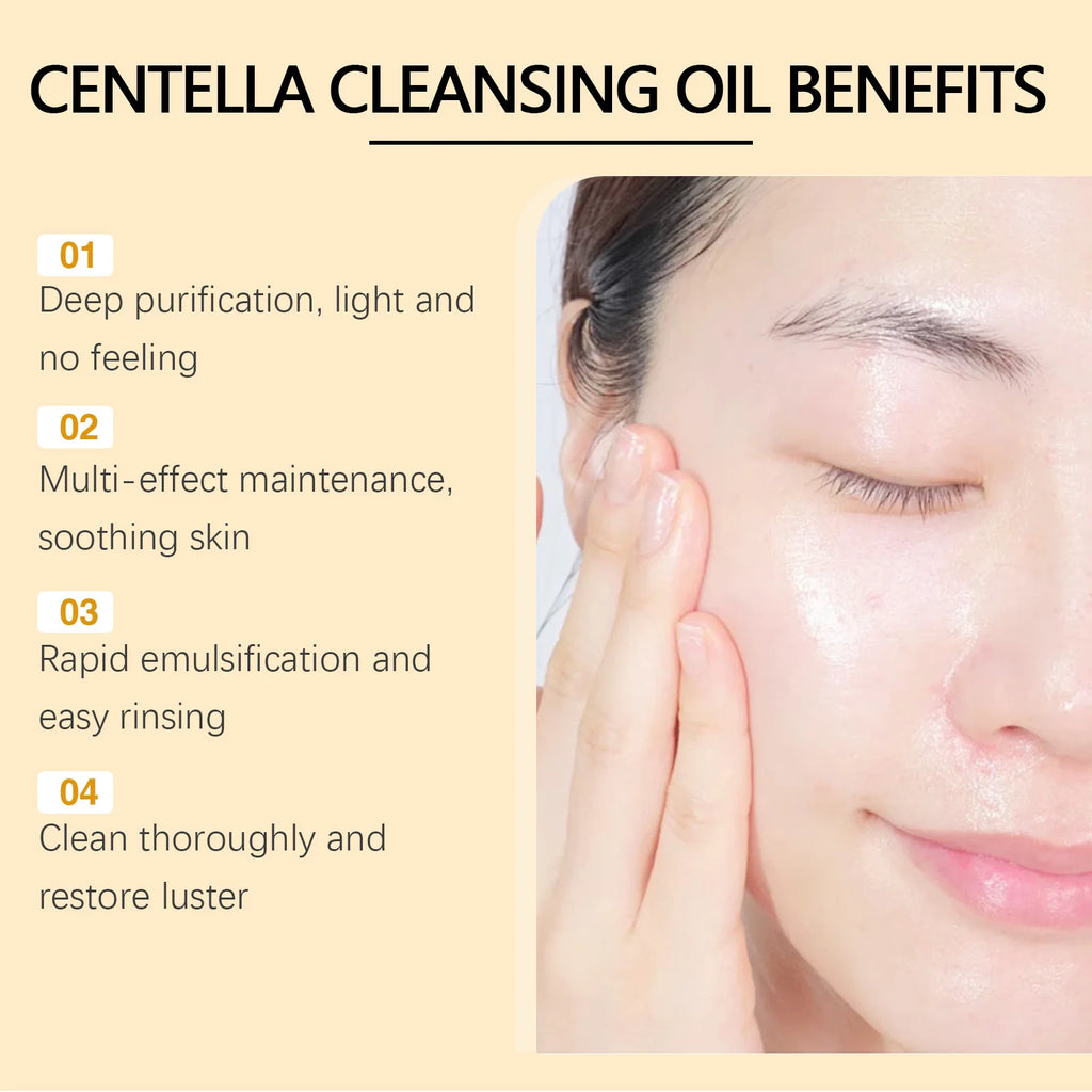 Centella Facial Care Combo Gentle Soothing Makeup Remover Oil Centella Cleanser Centella Serum Set for Sensitive Skin Daily Care