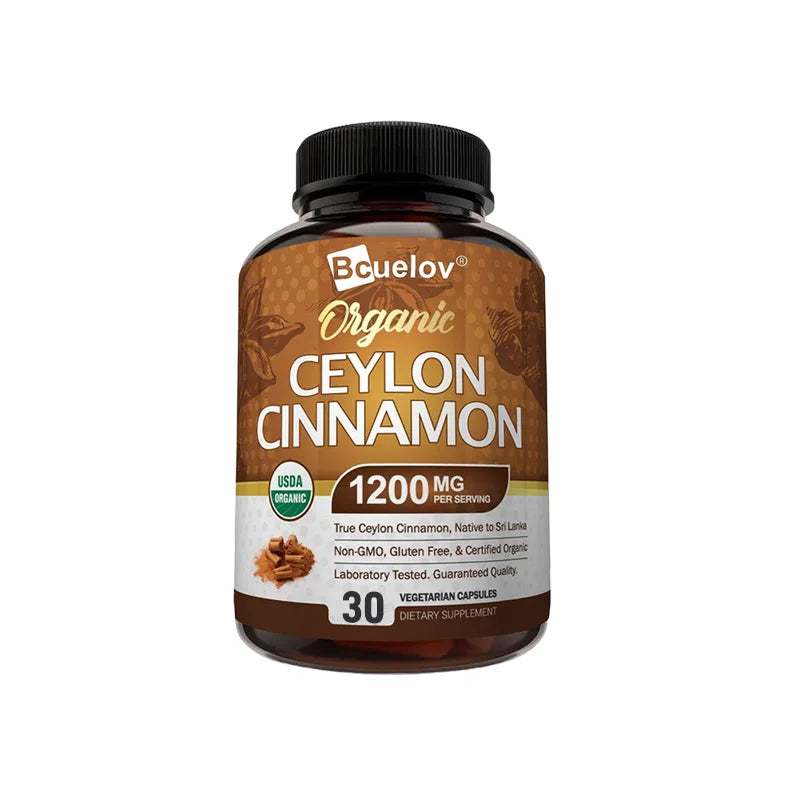Natural Ceylon Cinnamon Capsules Nutritional Supplement - Joints, Bones, Anti-Inflammatory Support, Antioxidants