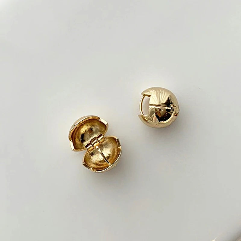 Fashion Gold Color Round Earrings for Women Trendy Geometric Wedding Engagement Romantic Earrings Party Girls Classic Jewelry