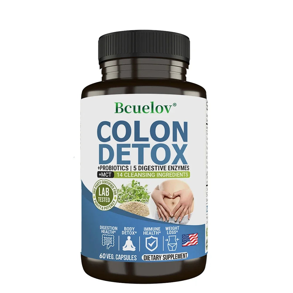 Colon Cleanser Detox Supplement - Bowel Cleansing & Probiotics - Natural Digestion, Constipation & Bowel Relief, Bowel Health