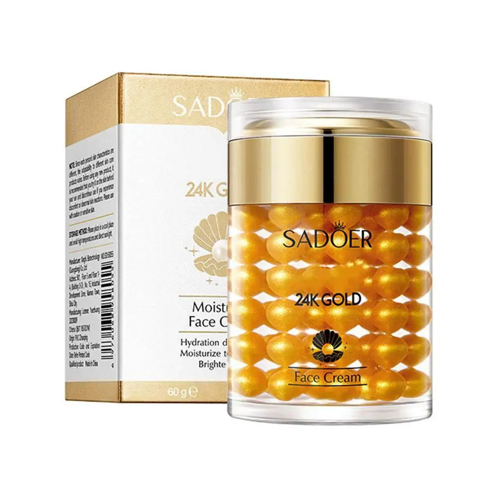 SADOER 24K Gold Collagen Face Cream Pearl Moisturizing Brightening Hydrating Firming Facial Cream Skin Care