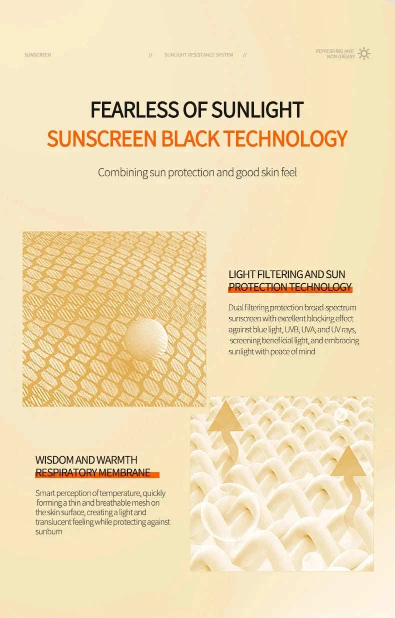 SPF 50+ Sunscreen Lotion Cream Long-Lasting Sun Protection Lightweight Non-Greasy Sun Block Prevent Sunburn Face Body Skin Care