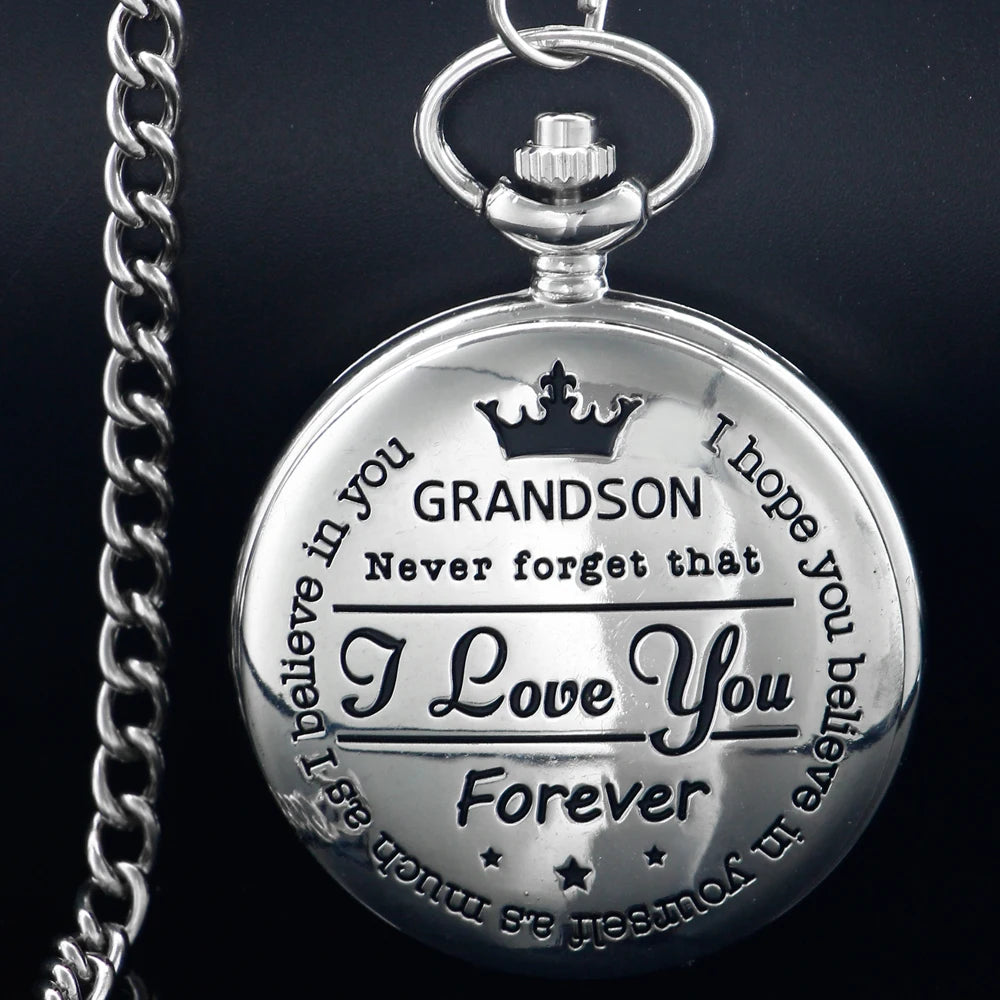 Best Gift Quartz Pocket Watch Chain To My Son Necklace Fob Watches Men Children's Day Kids Boy Gift Present Reloj De Bolsillo