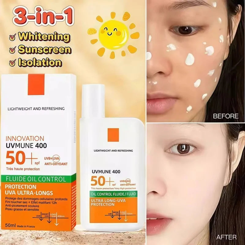 SPF 50+ Sunscreen Lotion Cream Long-Lasting Sun Protection Lightweight Non-Greasy Sun Block Prevent Sunburn Face Body Skin Care