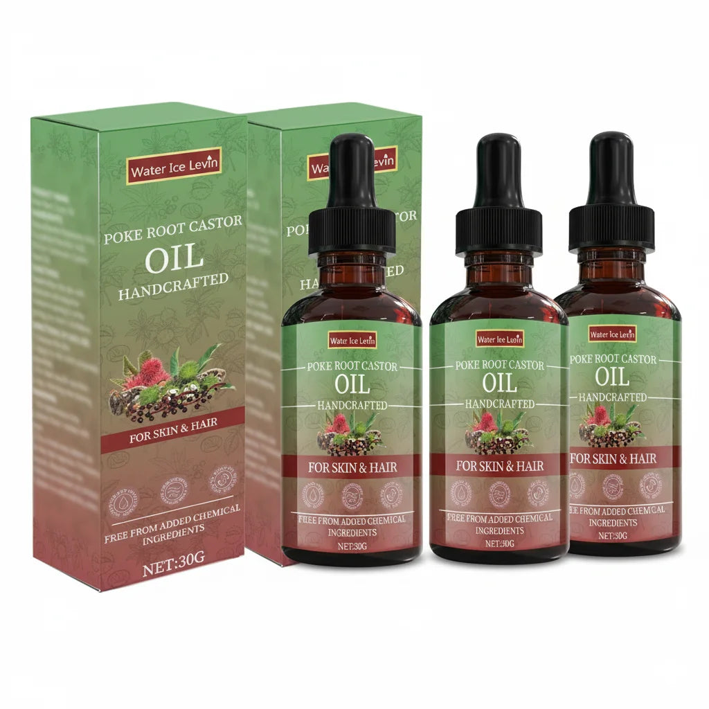 Poke Root Castor Oil for Skin & Hair - Natural Handcrafted Blend, Deep Moisture, Winter Nourishment, Chemical-Free Formula