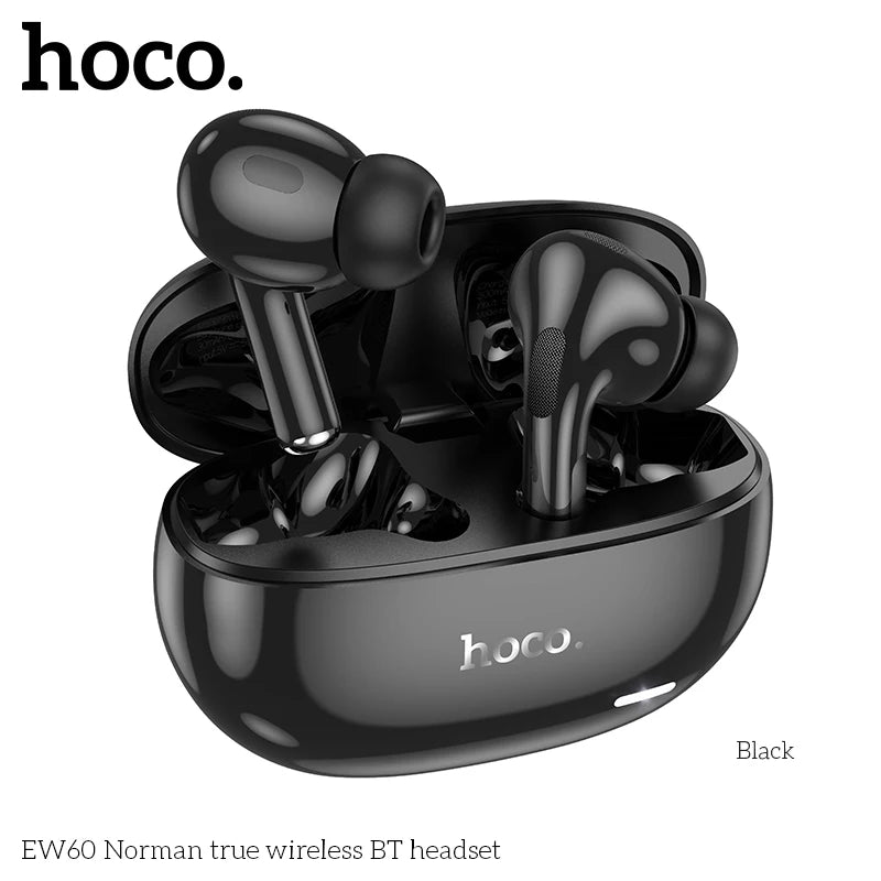 HOCO EW60 TWS Bluetooth Wireless Headphones - Waterproof Touch Control Earbuds with HD Mic for Smartphones