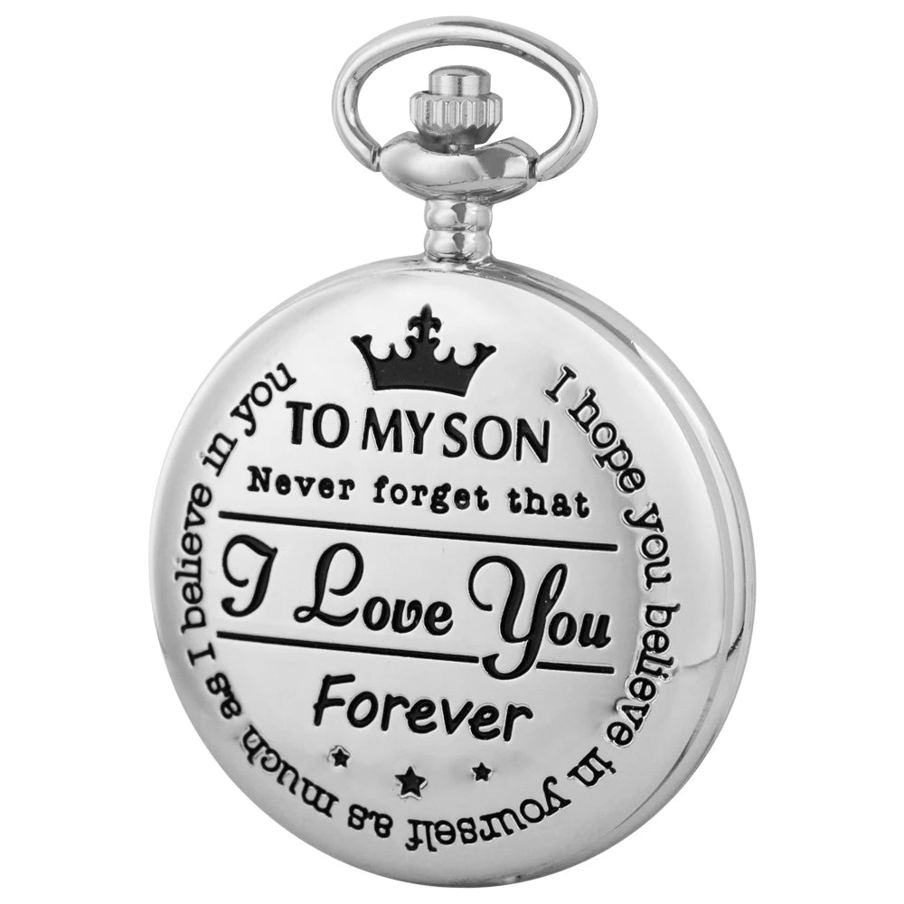 Best Gift Quartz Pocket Watch Chain To My Son Necklace Fob Watches Men Children's Day Kids Boy Gift Present Reloj De Bolsillo