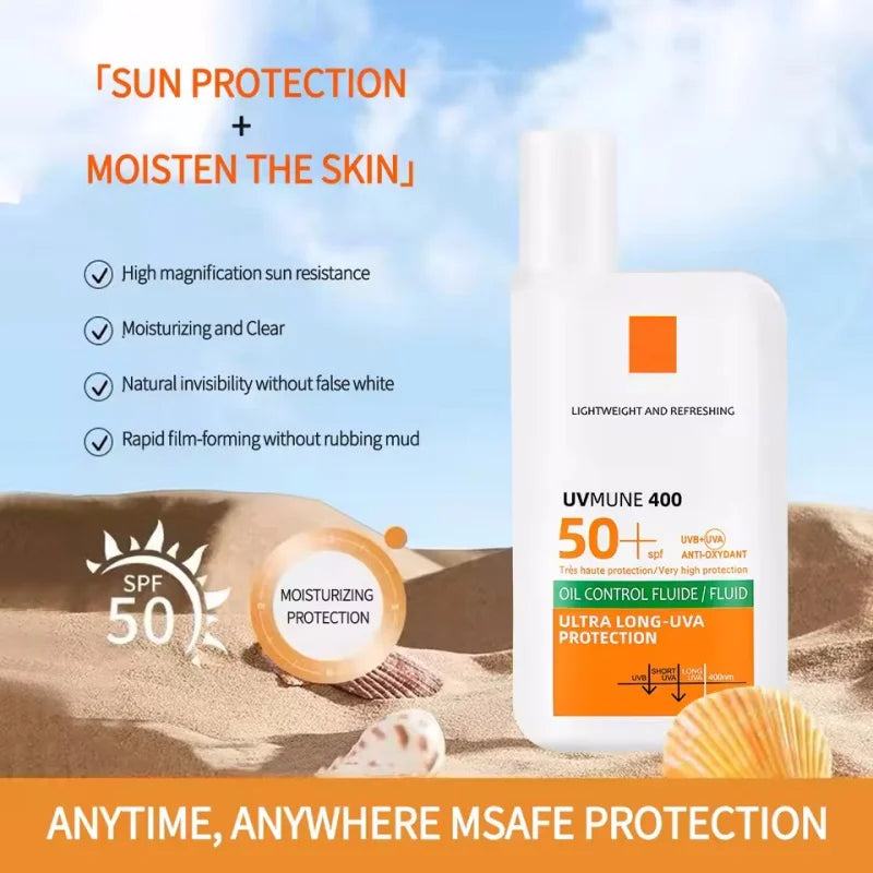 SPF 50+ Sunscreen Lotion Cream Long-Lasting Sun Protection Lightweight Non-Greasy Sun Block Prevent Sunburn Face Body Skin Care