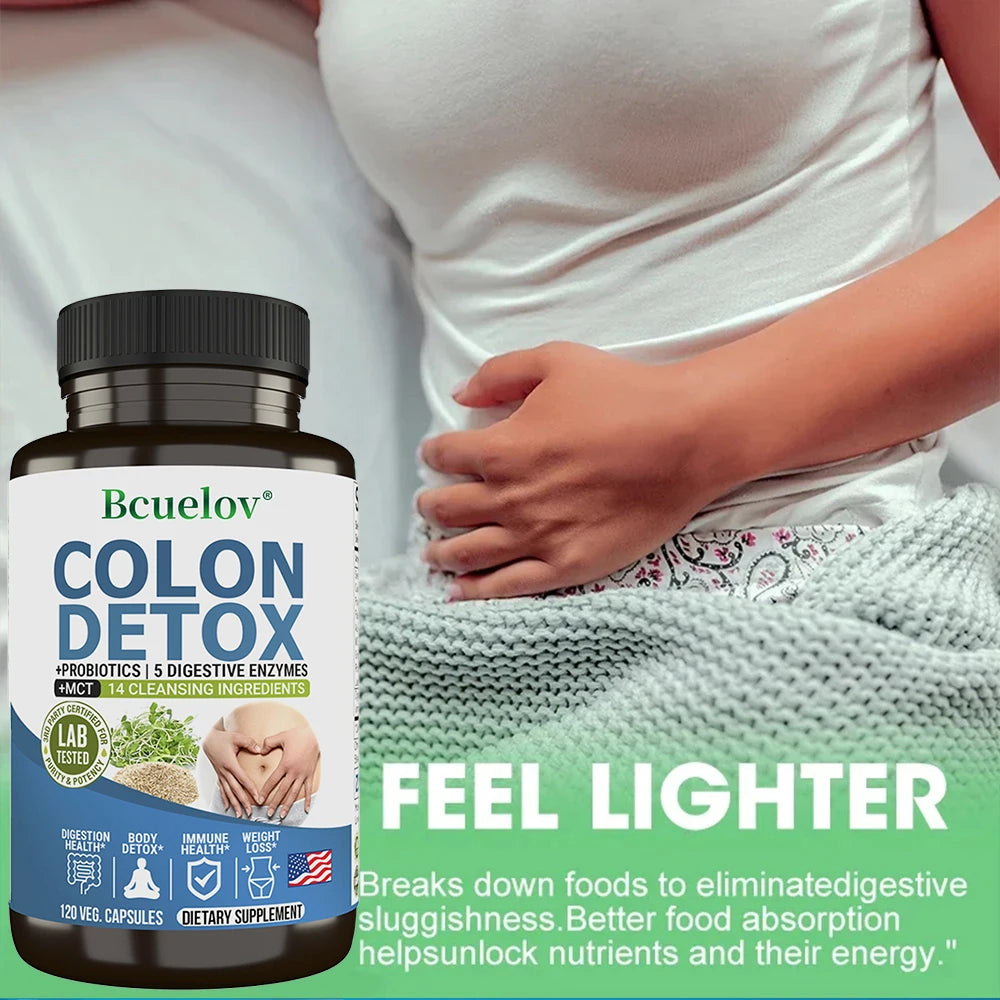 Colon Cleanser Detox Supplement - Bowel Cleansing & Probiotics - Natural Digestion, Constipation & Bowel Relief, Bowel Health