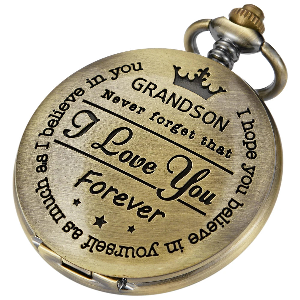 Best Gift Quartz Pocket Watch Chain To My Son Necklace Fob Watches Men Children's Day Kids Boy Gift Present Reloj De Bolsillo
