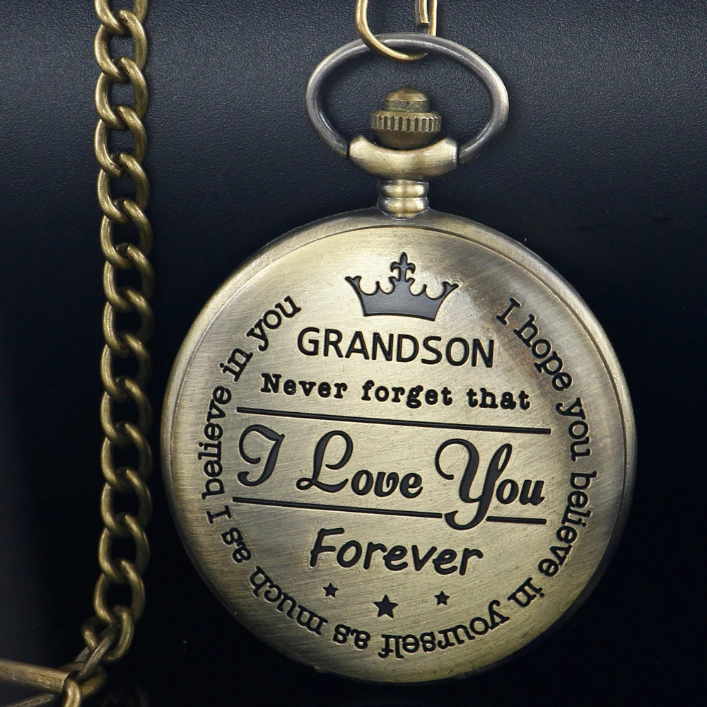 Best Gift Quartz Pocket Watch Chain To My Son Necklace Fob Watches Men Children's Day Kids Boy Gift Present Reloj De Bolsillo