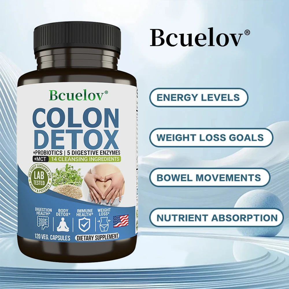 Colon Cleanser Detox Supplement - Bowel Cleansing & Probiotics - Natural Digestion, Constipation & Bowel Relief, Bowel Health