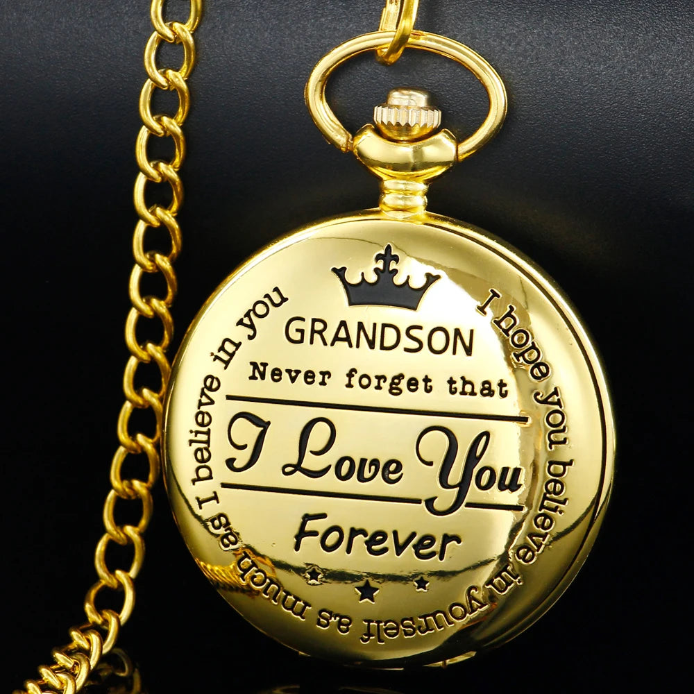 Best Gift Quartz Pocket Watch Chain To My Son Necklace Fob Watches Men Children's Day Kids Boy Gift Present Reloj De Bolsillo