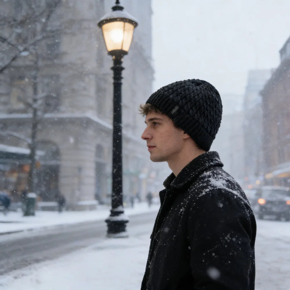 Unisex Sports Label Knitted Hat Fashion Autumn And Winter Beanie Hats For Woman And Man Add Fur Lined Warm Winter Cap