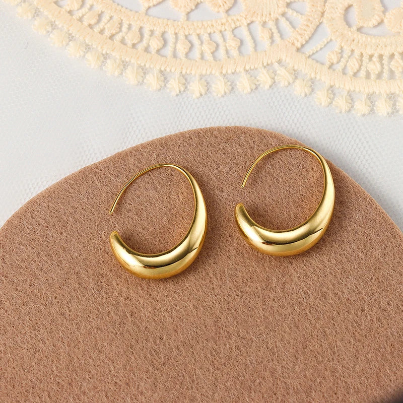 Fashion Gold Color Round Earrings for Women Trendy Geometric Wedding Engagement Romantic Earrings Party Girls Classic Jewelry