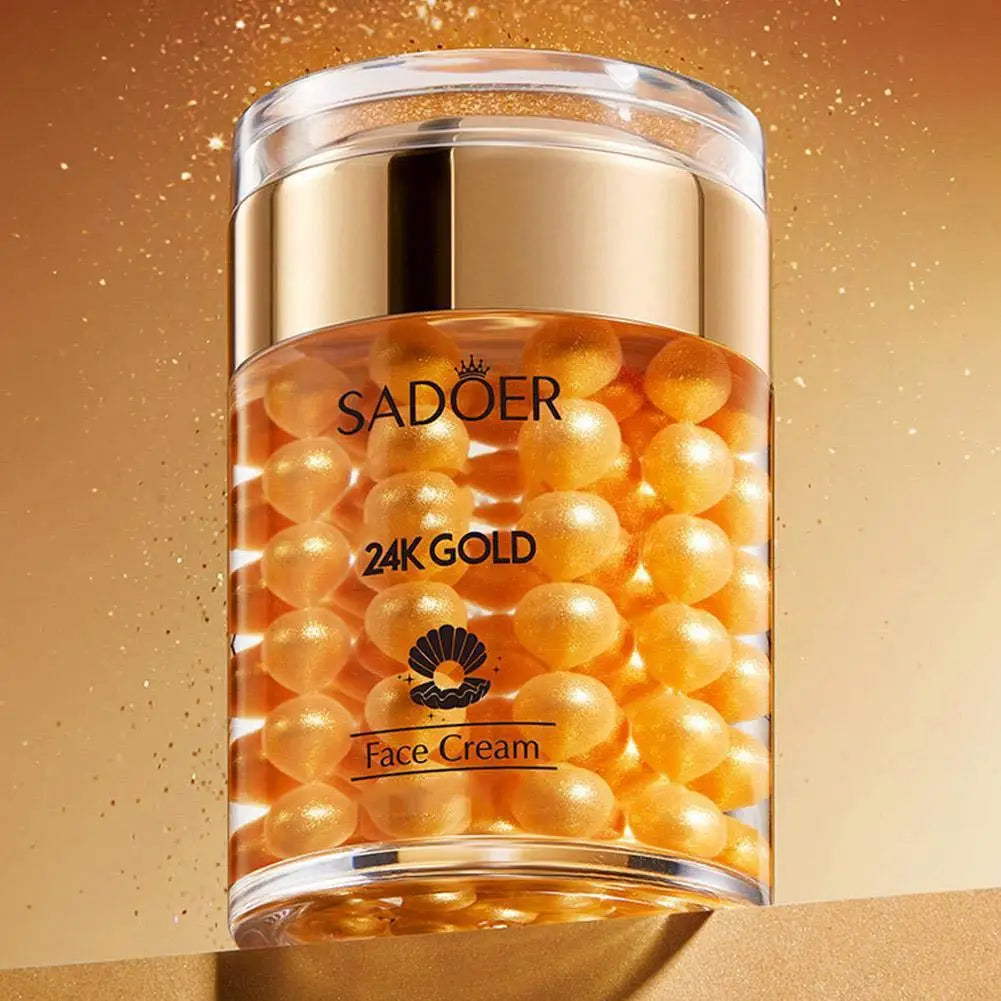 SADOER 24K Gold Collagen Face Cream Pearl Moisturizing Brightening Hydrating Firming Facial Cream Skin Care