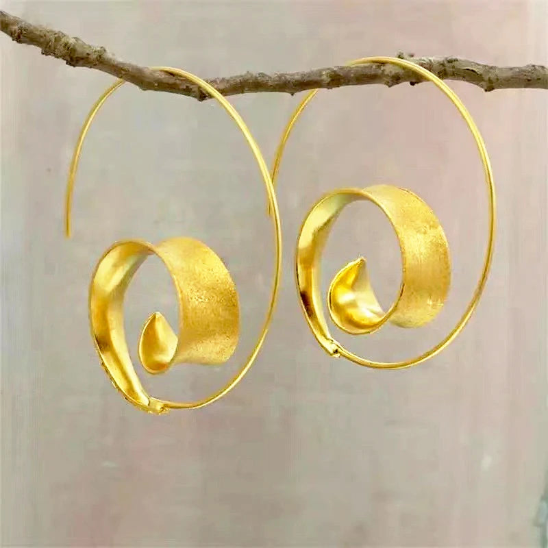 Fashion Gold Color Round Earrings for Women Trendy Geometric Wedding Engagement Romantic Earrings Party Girls Classic Jewelry