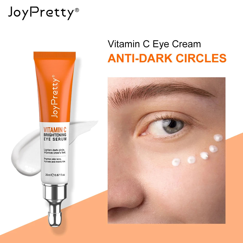JoyPretty Vitamin C Eye Cream Anti Dark Circles Eye Bag Firmness Moisturizing Whitening Massager Wrinkle Eye Serum Beauty Health